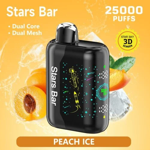 استار بار هلو یخ پاد یکبار مصرف 25000 پاف | STARS BAR 25000 PEACH ICE - تصویر 1